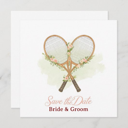 Tennis Save the date Invitation  for Wedding  (Voorkant / Achterkant)