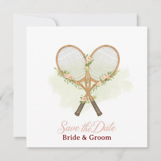 Tennis Save the date Invitation for Wedding (Voorkant)
