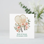 Tennis Save the date Invitation  for Wedding  (Staand voorkant)