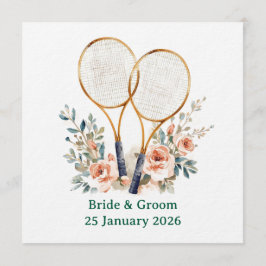 Tennis Save the date Invitation  for Wedding  Kaart