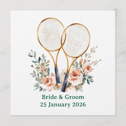 Tennis Save the date Invitation  for Wedding  Kaart (Voorkant)