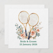Tennis Save the date Invitation  for Wedding  Kaart (Voorkant / Achterkant)