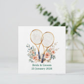 Tennis Save the date Invitation  for Wedding  Kaart (Staand voorkant)