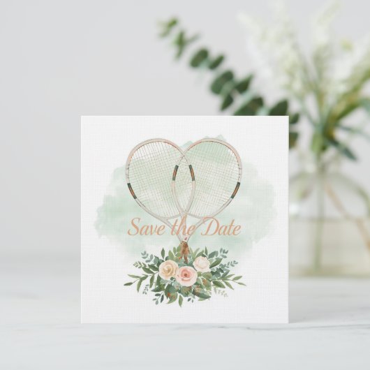 Tennis Save the date Invitation  for Wedding  Kaart (Staand voorkant)