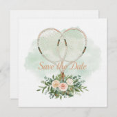 Tennis Save the date Invitation  for Wedding  Kaart (Voorkant / Achterkant)