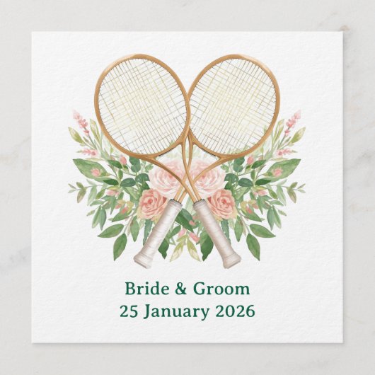Tennis Save the date Invitation  for Wedding  Kaart (Voorkant)