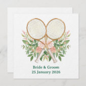 Tennis Save the date Invitation  for Wedding  Kaart (Voorkant / Achterkant)