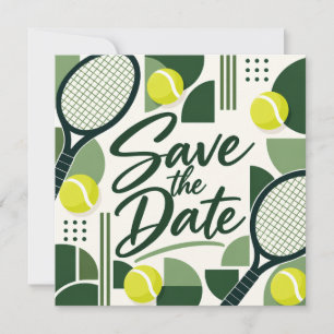 Tennis Save the Date Racket en Bal Design