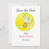 Tennis Save the date Tennis Player bruiloft Kaart (Voorkant)