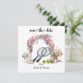 Tennis Save the date Trouwfeest Uitnodiging (Staand voorkant)