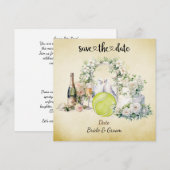 Tennis Save the date Trouwfeest Uitnodiging (Voorkant / Achterkant)