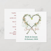 Tennis "Save the date" uitnodiging voor de bruilof (Voorkant / Achterkant)