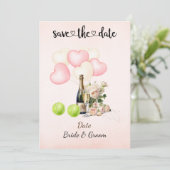 Tennis Save the date Uitnodiging voor het huwelijk (Staand voorkant)