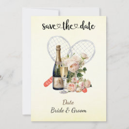 Tennis Save the date Uitnodiging voor het huwelijk