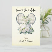 Tennis Save the date Uitnodiging voor het huwelijk (Staand voorkant)