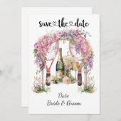 Tennis Save the date Uitnodiging voor het huwelijk (Voorkant / Achterkant)