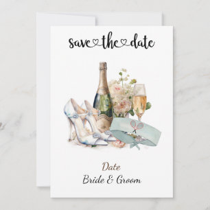 Tennis Save the date Uitnodiging voor het huwelijk