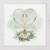 Tennis Save the date uitnodiging voor Huwelijk (Voorkant)
