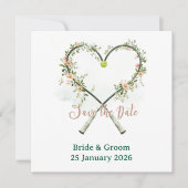 Tennis Save the date Uitnodiging voor Huwelijk (Voorkant)