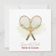 Tennis "Save the Date" Uitnodiging voor Huwelijk
