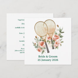 Tennis Save the date uitnodiging voor Huwelijk