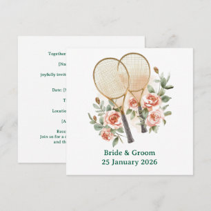 Tennis "Save the Date" Uitnodiging voor Huwelijk