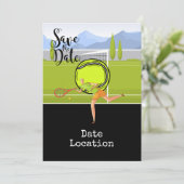 Tennis Save the Date uitnodigingskaart Kaart (Staand voorkant)