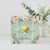 Tennis Save the date voor bruiloft van speler wate (Staand voorkant)