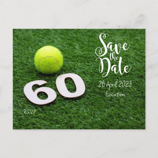 Tennis Save the Date voor feest uitnodiging (Voorkant)