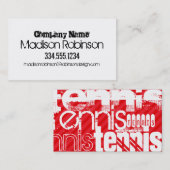 Tennis; Scarlet Red Stripes Visitekaartje (Voorkant / Achterkant)