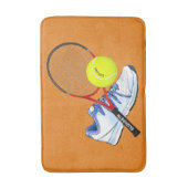 Tennis-schoenknop en -rack met aangepaste tekst badmat (Voorkant Verticaal)