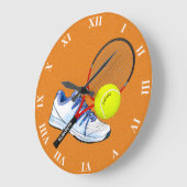 Tennis-schoenknop en -rack met aangepaste tekst grote klok (Hoek)