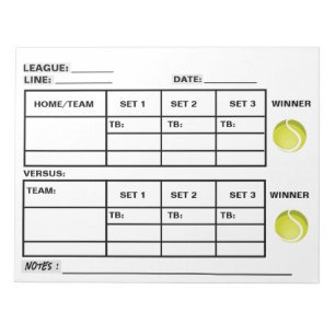 Tennis Score Pad - Tennisscoreborden Notitieblok