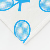 Tennis Seamless Pattern - Blue Racket and Ball on  Fleece Deken (Hoek)