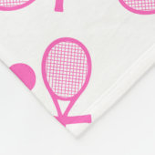 Tennis Seamless Pattern - Pink Racket and Ball on  Fleece Deken (Hoek)