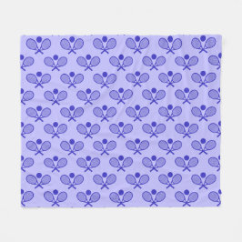 Tennis Seamless Pattern - Racket and Ball in Blue  Fleece Deken
