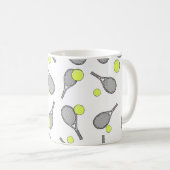 Tennis Seamless Pattern - Racket and Ball Koffiemok (Voorkant rechts)