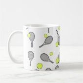 Tennis Seamless Pattern - Racket and Ball Koffiemok (Links)