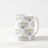 Tennis Seamless Pattern - Racket and Ball on White Koffiemok (Voorkant rechts)