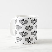Tennis Seamless Pattern - Racket and Ball on White Koffiemok (Voorkant links)