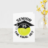 Tennis Senior 2025 de laatste set afstuderen cap Kaart (Gele Bloem)