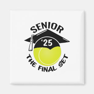 Tennis Senior 2025 de laatste set afstuderen cap Magneet