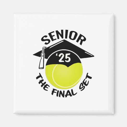 Tennis Senior 2025 de laatste set afstuderen cap Magneet (Voorkant)