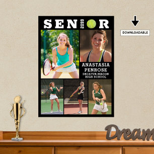 Tennis Senior Afstuderen 5 Fotocollage Poster