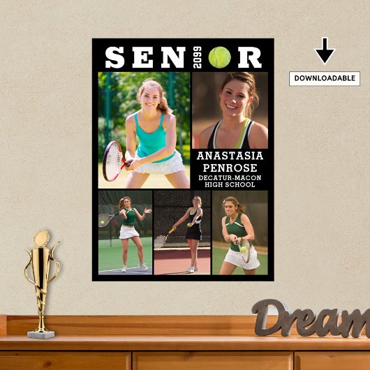 Tennis Senior Afstuderen 5 Fotocollage Poster