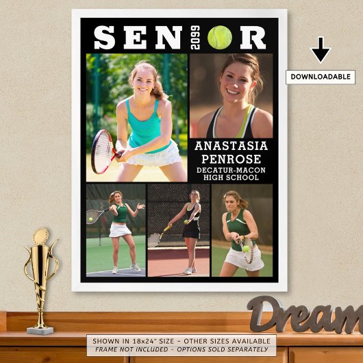 Tennis Senior Afstuderen 5 Fotocollage Poster