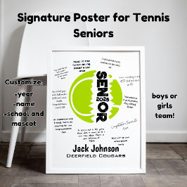 Tennis Senior Night Poster voor handtekeningen