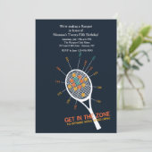 Tennis Serve Zone Invitation Kaart (Staand voorkant)