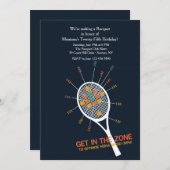 Tennis Serve Zone Invitation Kaart (Voorkant / Achterkant)