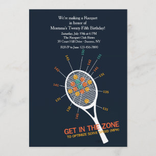 Tennis Serve Zone Invitation Kaart